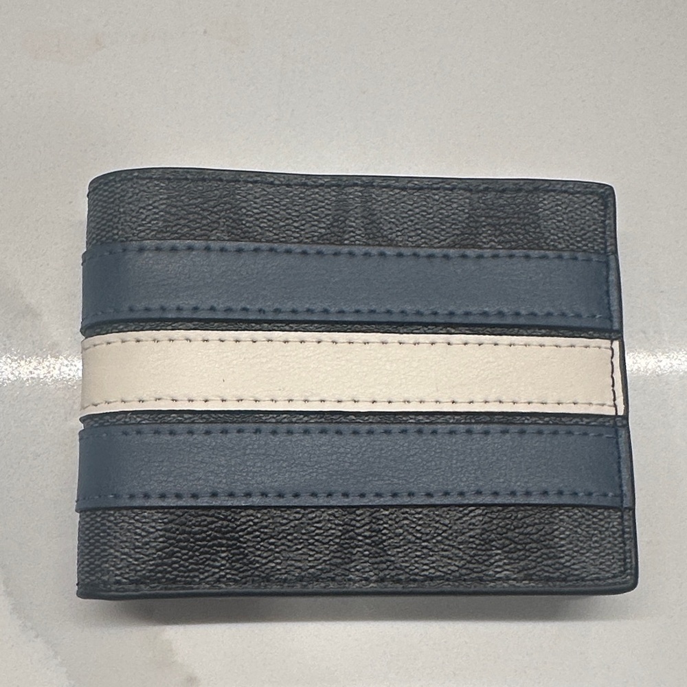 Coach Black, Blue, and White Men's Wallet